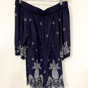 Anthropologie Linen shorts romper by Farm Rio